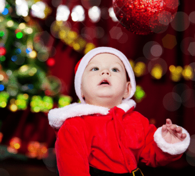 Baby watching lights